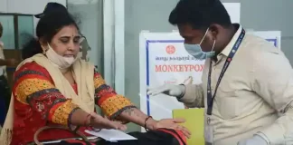 A traveller being inspected at Chennai airport. Earlier, monkeypox spread beyond Africa due to international travel. Photo: ANI