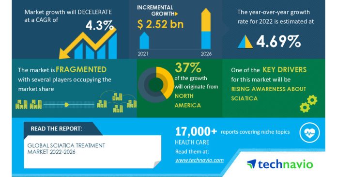 Sciatica Treatment Market Size to Grow by USD 2.52 billion, Rising Awareness about Sciatica to Boost Market Growth