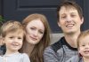 Alyssa Tallent, of West Jordan, is pictured with her husband and two sons.