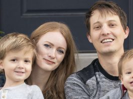 Alyssa Tallent, of West Jordan, is pictured with her husband and two sons.