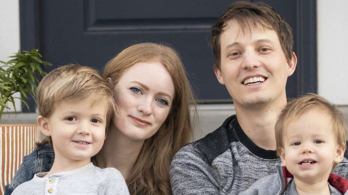 Alyssa Tallent, of West Jordan, is pictured with her husband and two sons.