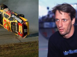 Regresando de una lesión en el fémur, Tony Hawk revela la historia de una fractura relacionada con un piloto de NASCAR que tuvo que mantenerse en secreto
