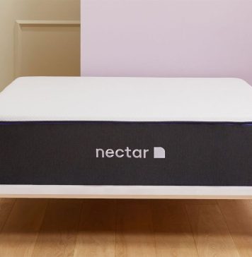 Nectar Premier Hybrid Mattress review 2023 Press shot of the Nectar Premier Hybrid mattress in a bedroom