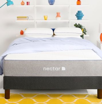 Nectar Essential Hybrid Mattress Review 2023 The Nectar Essential Hybrid mattress in a bedroom