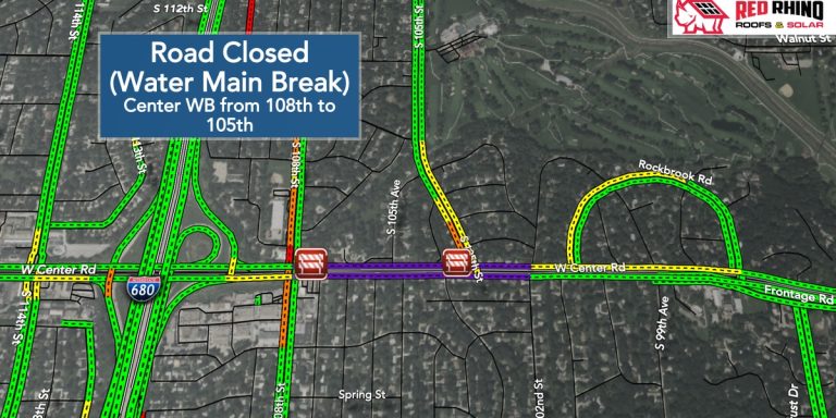 Omaha drivers are experiencing headaches in several areas, including the water main break at Center.

 OMAHA, Neb. (WOWT ) - On Monday afternoon, water gushed out of a ruptured water main between West Center and 105th Street.


 The road was closed in both directions for the entire Monday morning commute. Since then, the eastbound lane of the road has been reopened as workers continue to repair it. Omaha Public Works has announced that repairs will continue until further notice.


 After the closure, commuters had a list of roads that were either closed or had lane closures.


 This includes eastbound L, with one lane of travel between 108th and 102nd, and eastbound Dodge, with the left lane shut down between 76th to 72nd.


 This was evident during the Monday morning commute.


 Traffic on Interstate 680 was backed up as more traffic tried to use the eastbound Pacific.


 The crash on northbound I-680 caused bumper-to-bumper congestion all the way to eastbound I-80 at L.


 The traffic on the eastbound Center was reopened late in the morning of Tuesday.


 It is advisable to expect some delays due to the westbound traffic and ongoing construction.


 Plan to leave extra time and be extra patient until traffic in these areas returns to normal.


 
  Copyright 2023 Wowt. All rights reserved